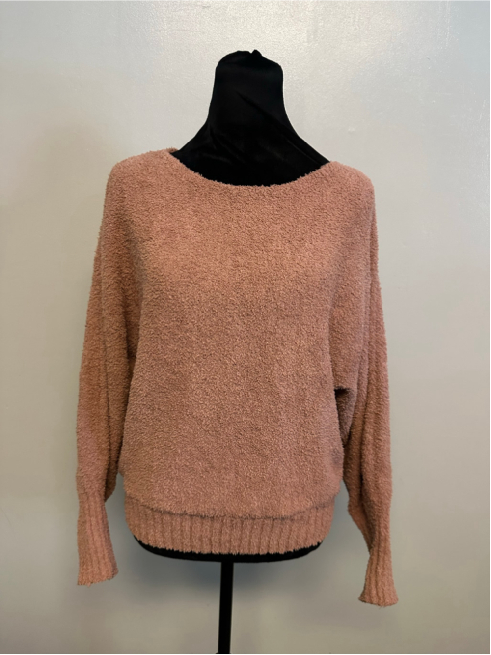 Sincerely Jules Fuzzy Scoop Neck Sweater Pink Size Small